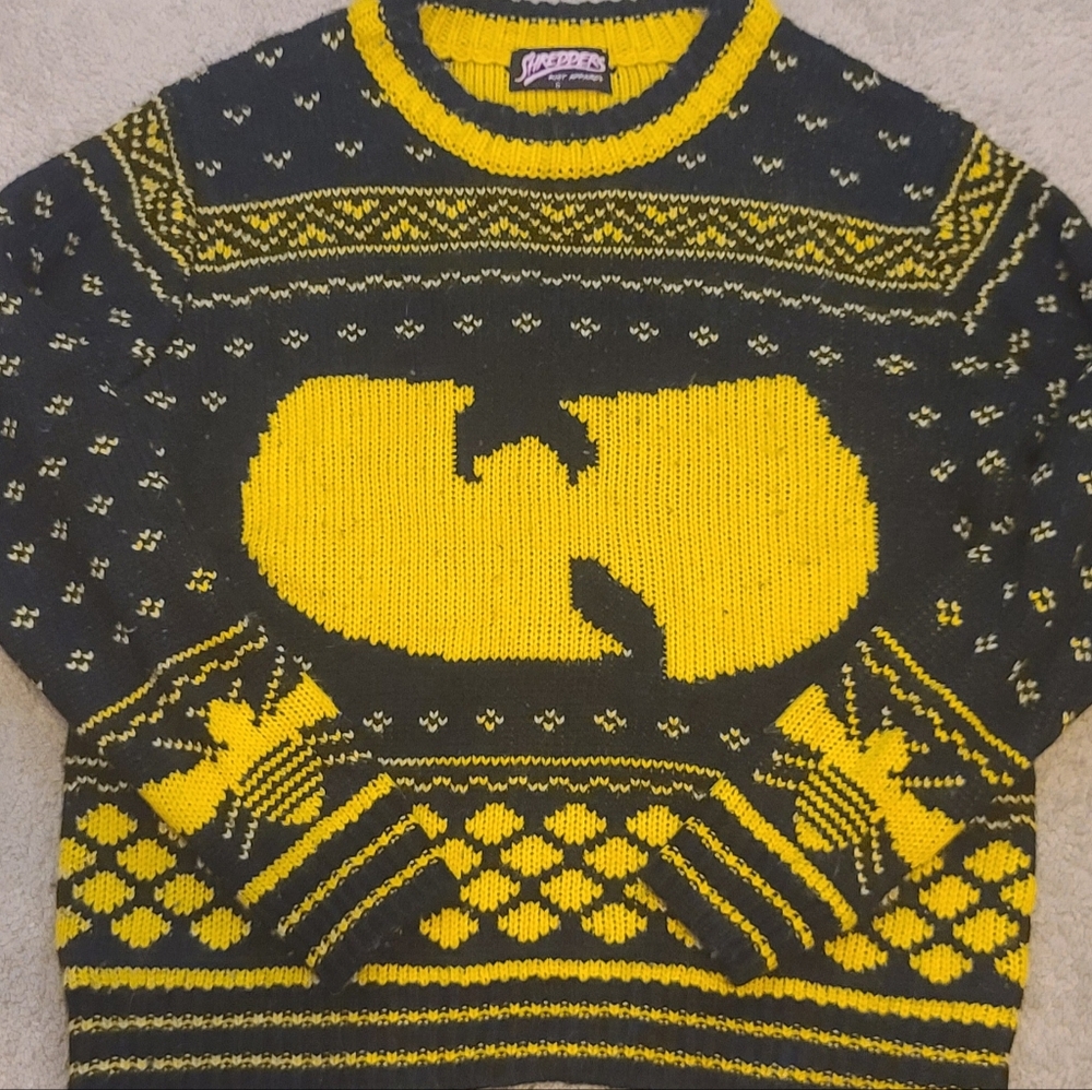 Shredder's Apparel Wu-Tang Clan black and yellow knit sweater